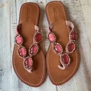 Mystique Boutique Pink Embellished Sandals
